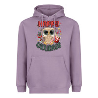 Lavender happy owlidays Heavyweight Hoodie - MaliasSmallBusiness