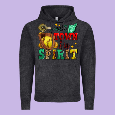 Small Town Big Spirit Softball Vintage Hoodie Designed By Zillion Design Studio