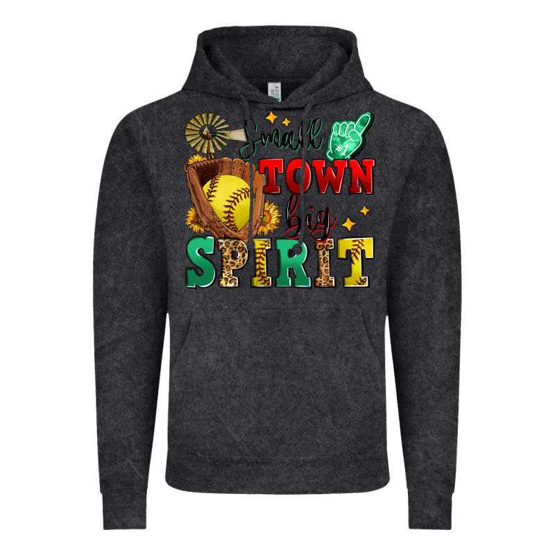 Small Town Big Spirit Softball Vintage Hoodie by Zillion Design Studio | Teevron