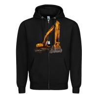 Black excavator Zipper Hoodie - LillyAllenDesigns