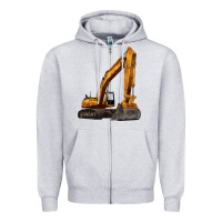 Heather Grey excavator Zipper Hoodie - LillyAllenDesigns
