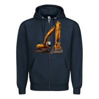 Navy excavator Zipper Hoodie - LillyAllenDesigns