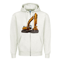 Oatmeal Heather excavator Zipper Hoodie - LillyAllenDesigns