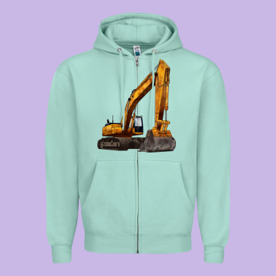 Excavator Zipper Hoodie Designed By Lillyallendesigns