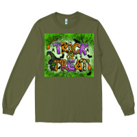 Army Green trick or treat tumbler Long Sleeve Tee - BundleAndBundleShop
