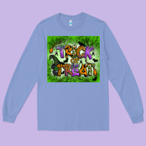 Trick Or Treat Tumbler Long Sleeve Tee Designed By Bundleandbundleshop