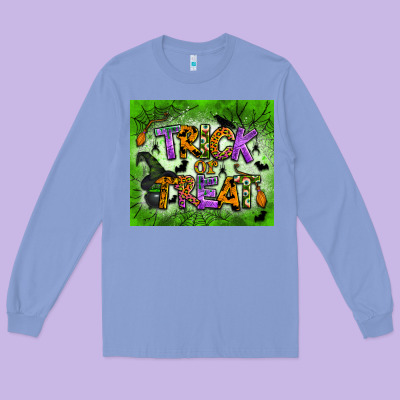 Trick Or Treat Tumbler Long Sleeve Tee Designed By Bundleandbundleshop