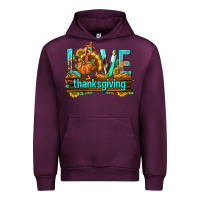 Mauve Wine Love Thanksgiving with Turkey Urban Hoodie - texasbilliewilder