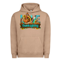 Pigment Burro Love Thanksgiving with Turkey Urban Hoodie - texasbilliewilder