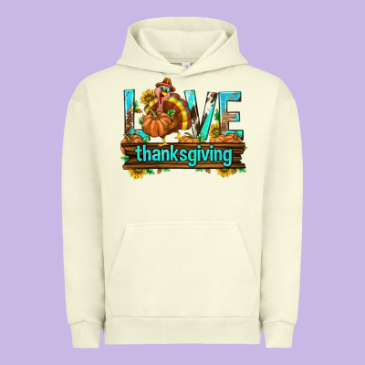 Love Thanksgiving With Turkey Urban Hoodie Designed By Texasbilliewilder