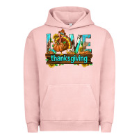 Pigment Salmon Love Thanksgiving with Turkey Urban Hoodie - texasbilliewilder