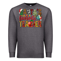 Charcoal Heather santas favorite teacher Premium Sweatshirt - NancyCooperArtShop