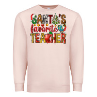 Pale Pink santas favorite teacher Premium Sweatshirt - NancyCooperArtShop