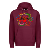 Burgundy autism teacher pencil Premium Hoodie - Artiststas