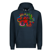 Navy autism teacher pencil Premium Hoodie - Artiststas