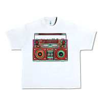 White Boombox Urban Heavy Tee - FaDigitalArtStudio