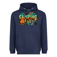 Navy camping life Heavyweight Hoodie - NancyCooperArtShop