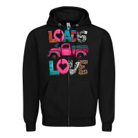 Black loads of love valentine's day truck Zipper Hoodie - Jasminsmagicworld