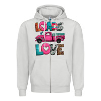 Dove Grey loads of love valentine's day truck Zipper Hoodie - Jasminsmagicworld