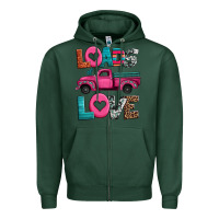 Loads Of Love Valentine's Day Truck Zipper Hoodie | Teevron