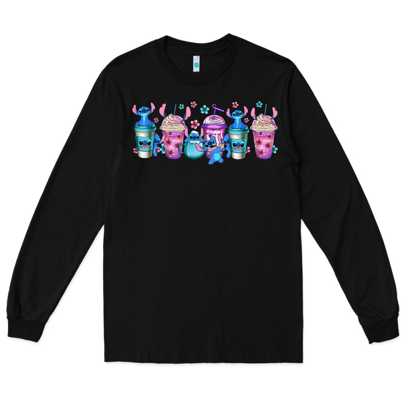 Stitch Coffee Cups Libbey Glass Long Sleeve Tee by Jasminsmagicworld | Teevron