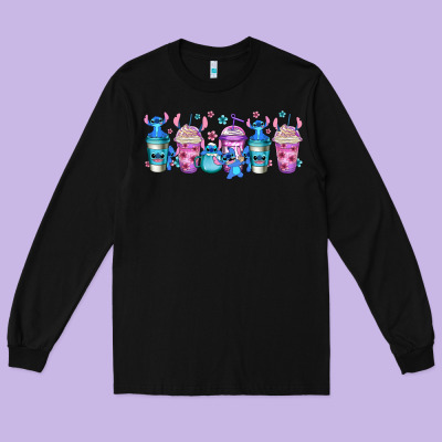 Stitch Coffee Cups Libbey Glass Long Sleeve Tee Designed By Jasminsmagicworld