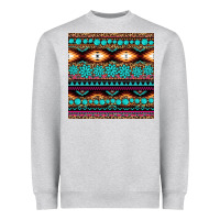 Heather Grey aztec turquoise gemstone seamless pattern Heavyweight Sweatshirt - HRA Design Shop