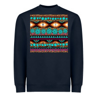 Navy aztec turquoise gemstone seamless pattern Heavyweight Sweatshirt - HRA Design Shop