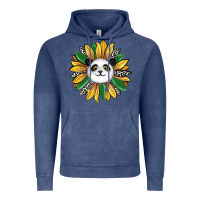 Vintage Denim panda sunflower Vintage Hoodie - RanaPortraitStore