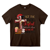 Chocolate Brown let the field be joyful and all that is in it Heavy Core Tee - Artiststas