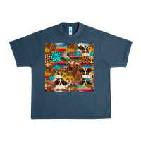Midnight Navy western sunflower bucket cow seamless pattern Urban Heavy Tee - HRA Design Shop