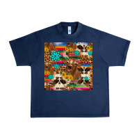 Navy western sunflower bucket cow seamless pattern Urban Heavy Tee - HRA Design Shop