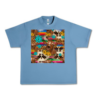 Pebble Blue western sunflower bucket cow seamless pattern Urban Heavy Tee - HRA Design Shop
