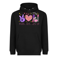 Black peace love make up Heavyweight Hoodie - MaliasSmallBusiness