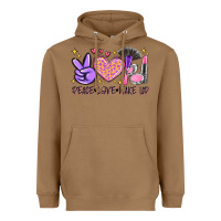 Toasted Coconut peace love make up Heavyweight Hoodie - MaliasSmallBusiness