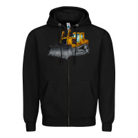 Black Bulldozer Zipper Hoodie - LillyAllenDesigns