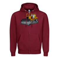 Burgundy Bulldozer Zipper Hoodie - LillyAllenDesigns