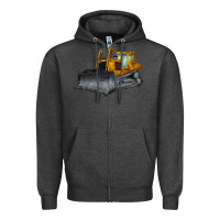 Charcoal Heather Bulldozer Zipper Hoodie - LillyAllenDesigns