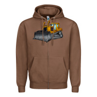 Chestnut Bulldozer Zipper Hoodie - LillyAllenDesigns