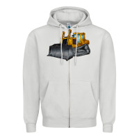 Dove Grey Bulldozer Zipper Hoodie - LillyAllenDesigns