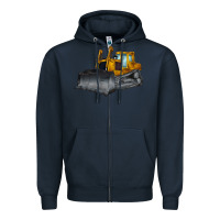 Navy Bulldozer Zipper Hoodie - LillyAllenDesigns
