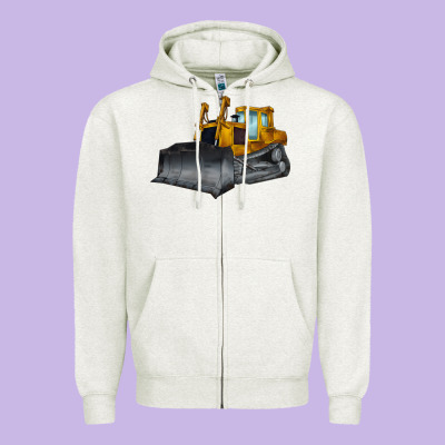 Bulldozer Zipper Hoodie Designed By Lillyallendesigns