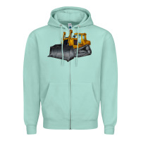 Seafoam Bulldozer Zipper Hoodie - LillyAllenDesigns