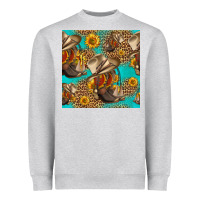 Heather Grey western boots and hat seamless pattern Heavyweight Sweatshirt - HRA Design Shop