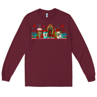 Burgundy lady of guadalupe coffee cups libbey glass Long Sleeve Tee - Jasminsmagicworld
