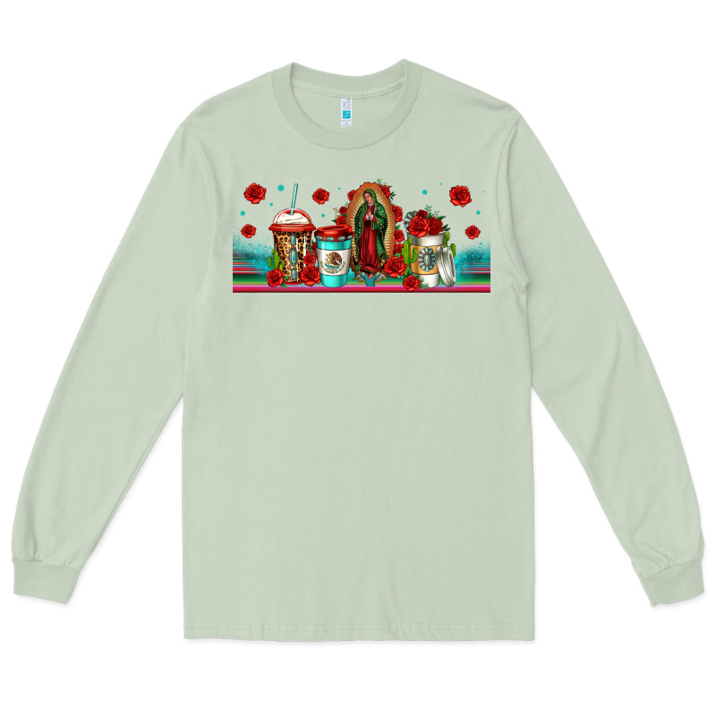 Lady Of Guadalupe Coffee Cups Libbey Glass Long Sleeve Tee by Jasminsmagicworld | Teevron