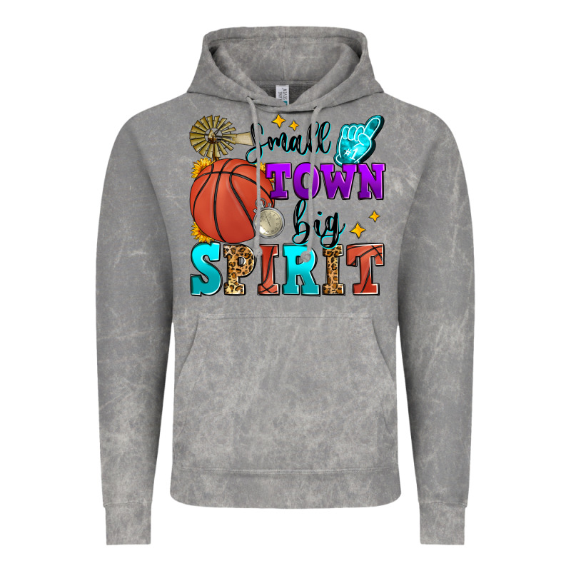 Small Town Big Spirit Basketball Vintage Hoodie by Zillion Design Studio | Teevron