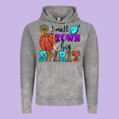 Small Town Big Spirit Basketball Vintage Hoodie Designed By Zillion Design Studio