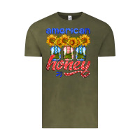 Vintage Olive american honey sunflower mason jar Vintage Tee - HRA Design Shop