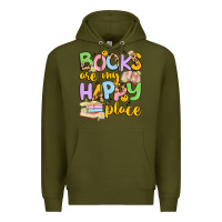 Army Green books are my happy place Premium Hoodie - Artiststas